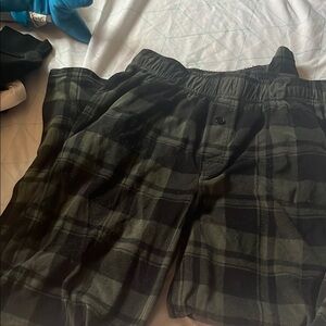Black and green plain pj pants